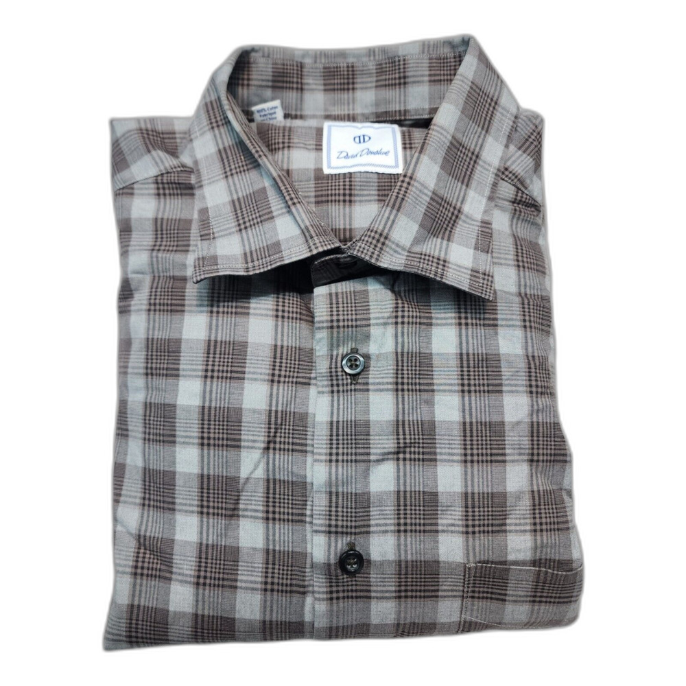 David Donahue Men's Brown Plaid Shirt Size XL - Picture 2 of 9